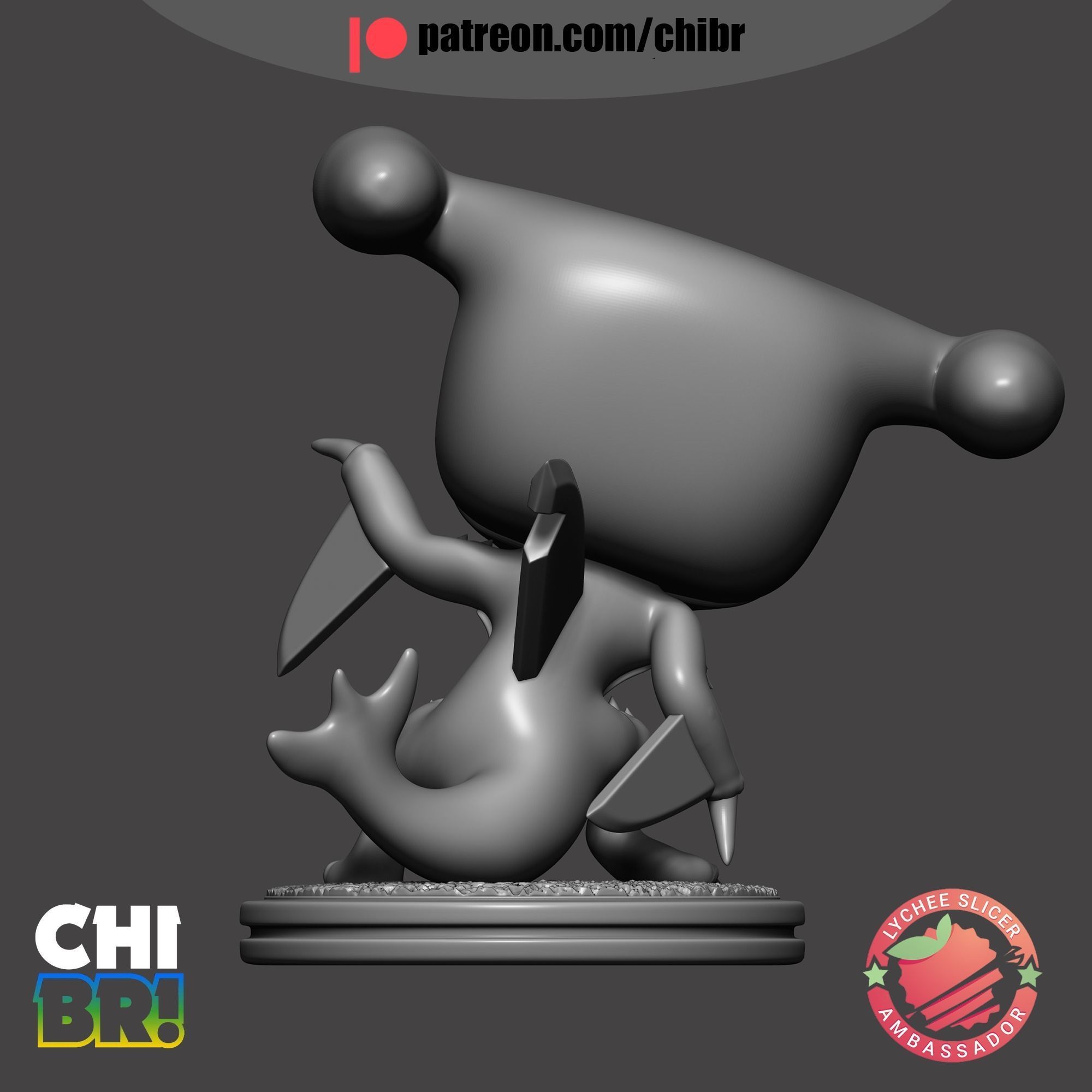 CYNTHIA and GARCHOMP - POKEMON - FUNKO 3D print model_7