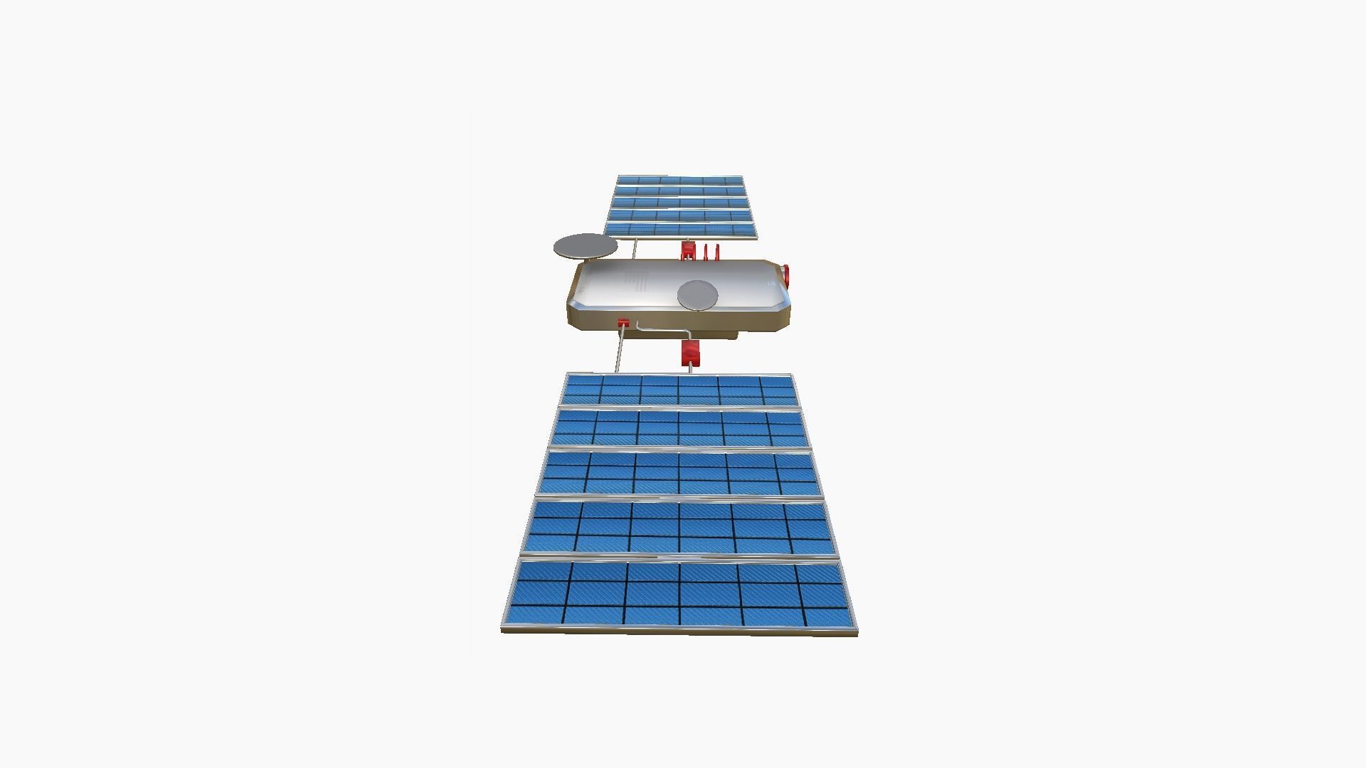 Satellite I09 USA - SciFi Space Design Low-poly 3D model_2