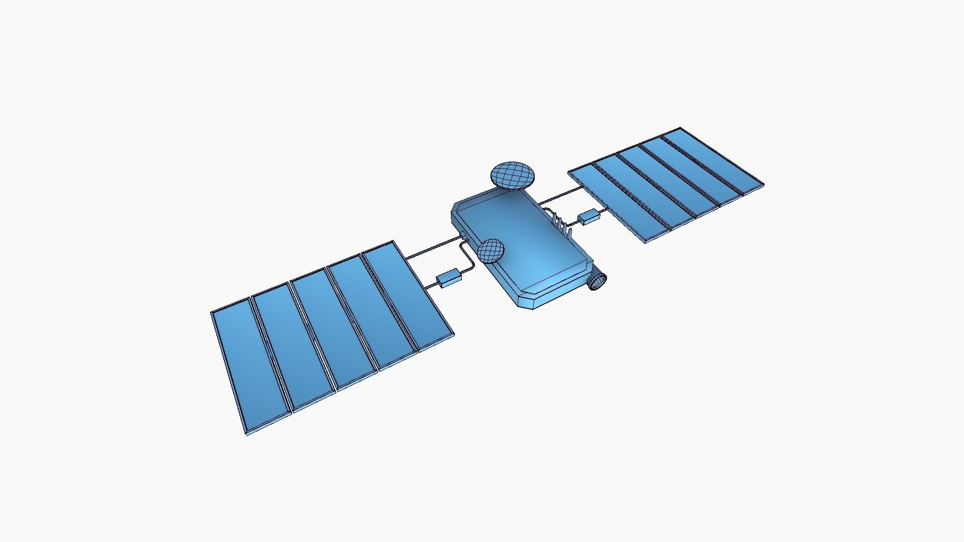 Satellite I08 Aluminum - SciFi Space Design Low-poly 3D model_14