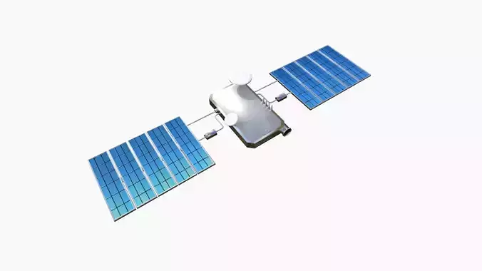 Satellite I08 Aluminum - SciFi Space Design Low-poly 3D model