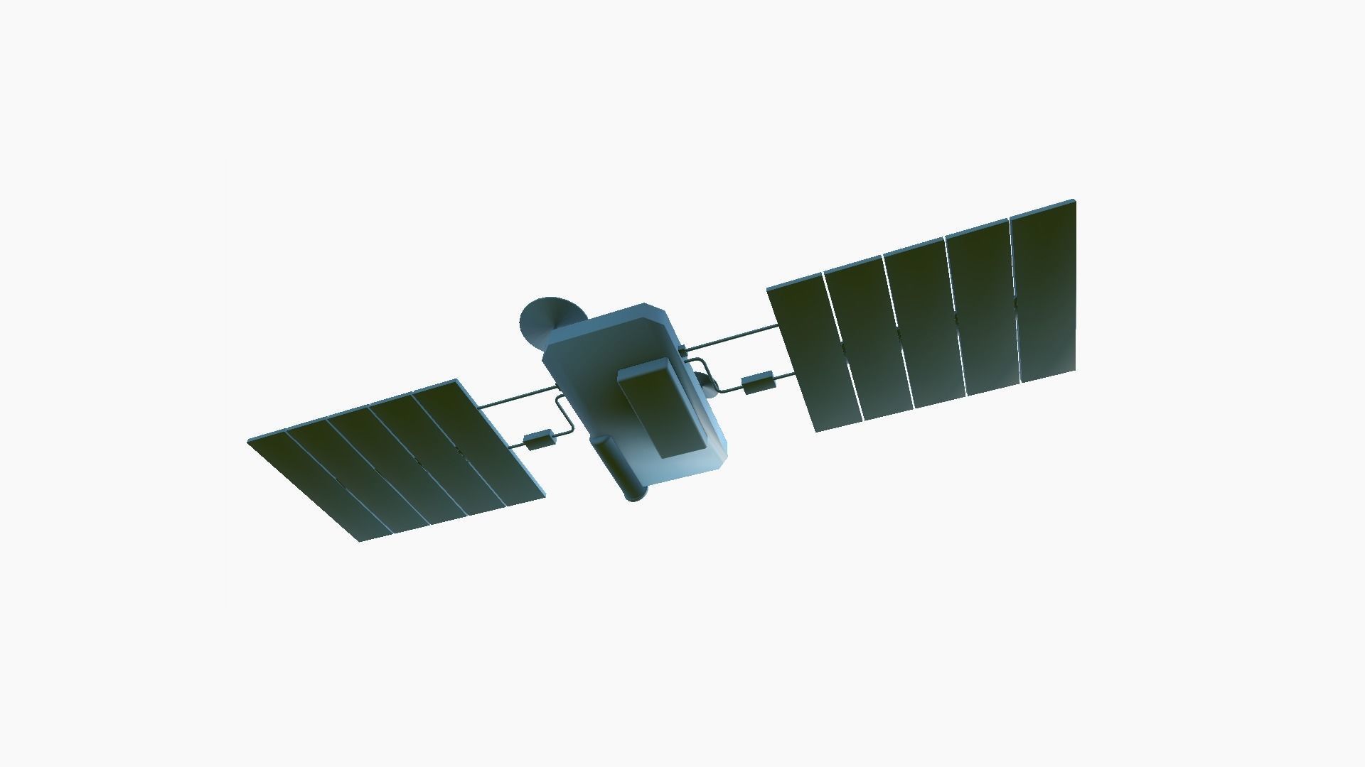 Satellite I07 Dirty Blue - SciFi Space Design Low-poly 3D model_12