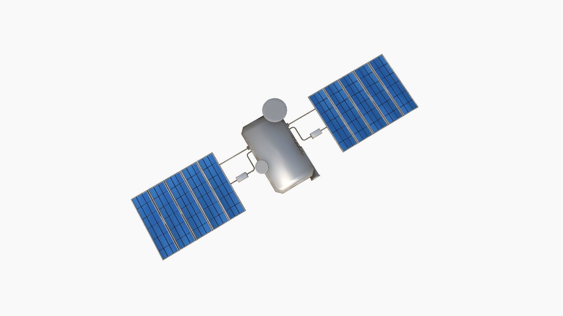 Satellite I07 Dirty Blue - SciFi Space Design Low-poly 3D model_1