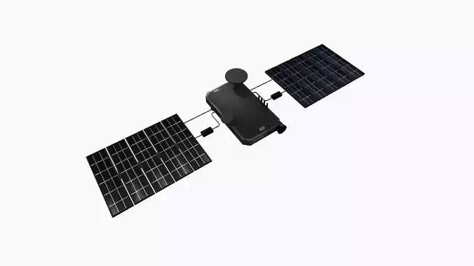 Satellite I06 Steel Black - SciFi Space Design Low-poly 3D model