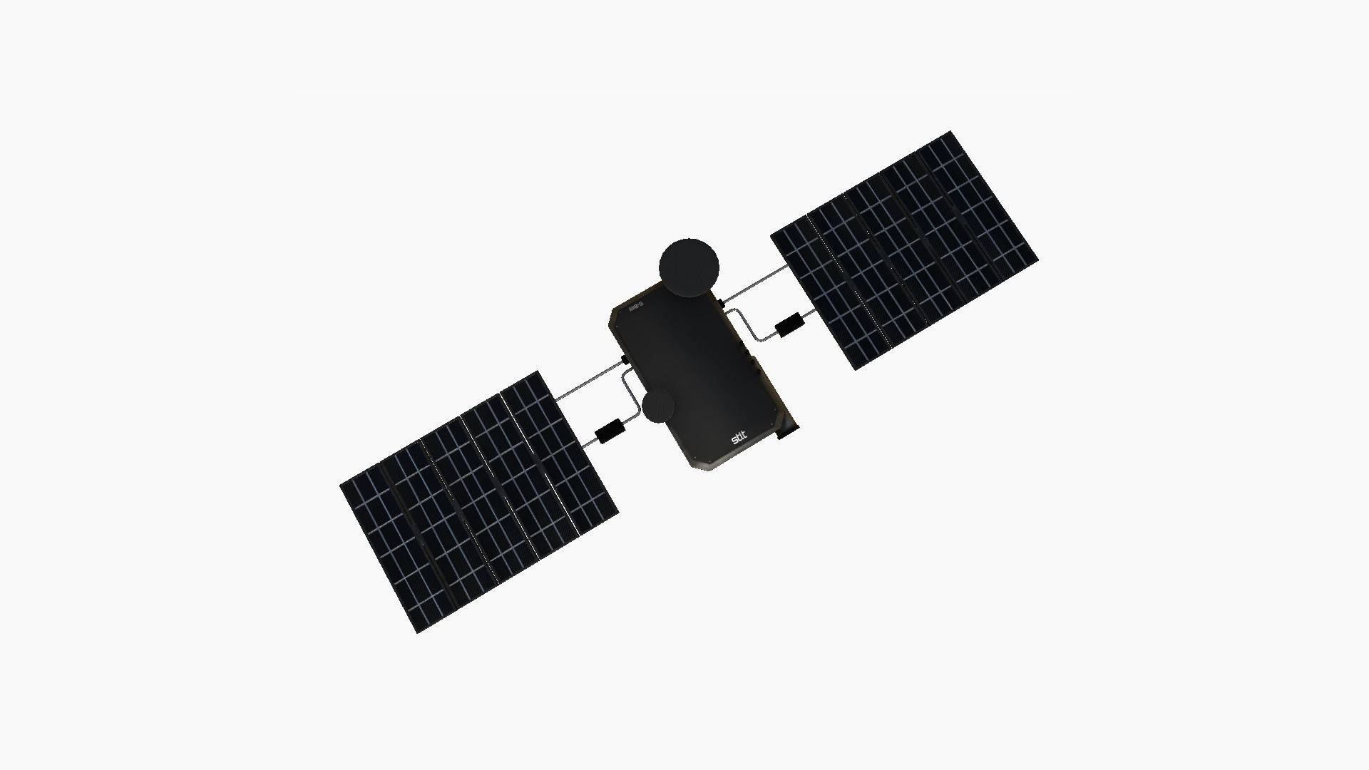 Satellite I06 Steel Black - SciFi Space Design Low-poly 3D model_1