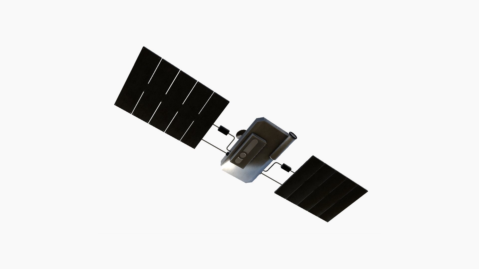 Satellite I06 Steel Black - SciFi Space Design Low-poly 3D model_4