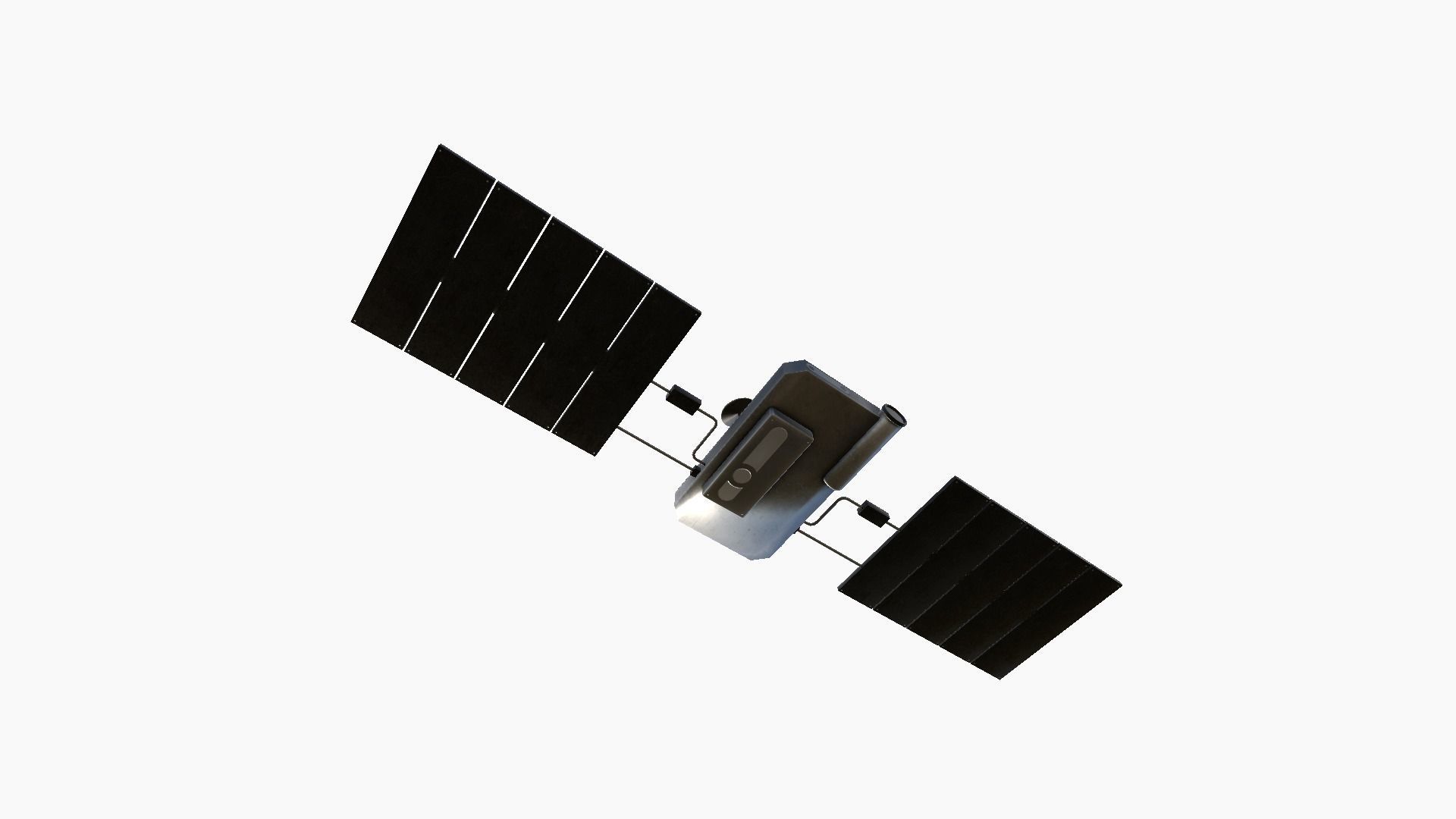 Satellite I05 Steel Blue - SciFi Space Design Low-poly 3D model_4