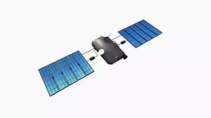 Satellite I05 Steel Blue - SciFi Space Design Low-poly 3D model