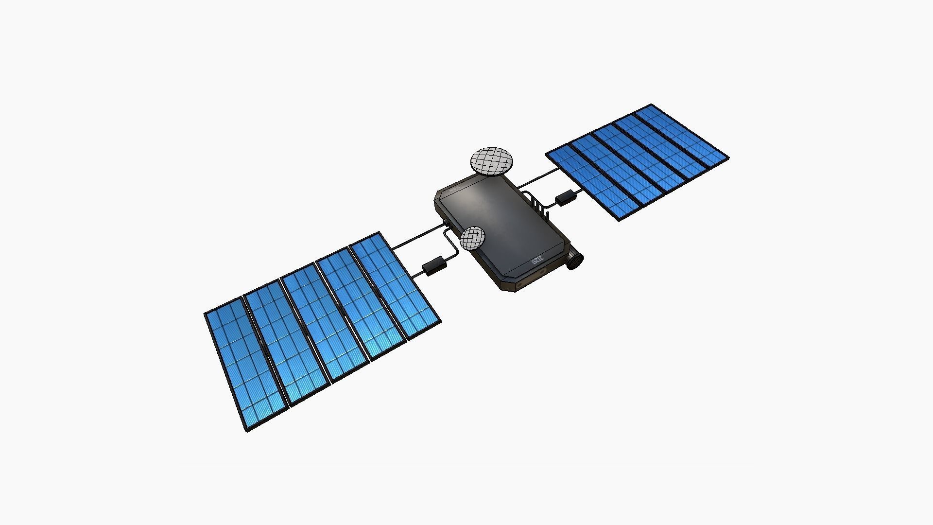 Satellite I05 Steel Blue - SciFi Space Design Low-poly 3D model_6