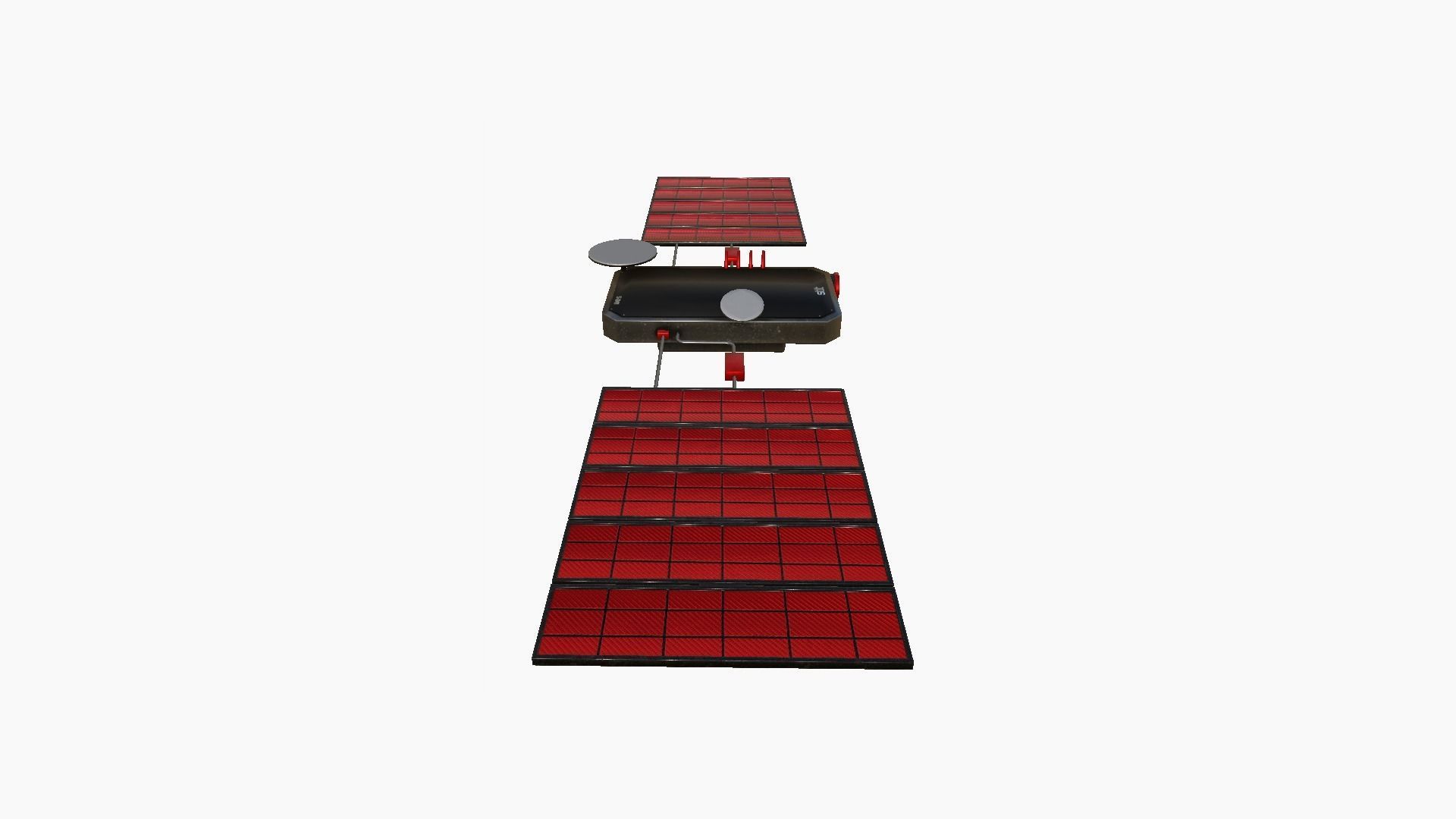 Satellite I04 Steel Red - SciFi Space Design Low-poly 3D model_2