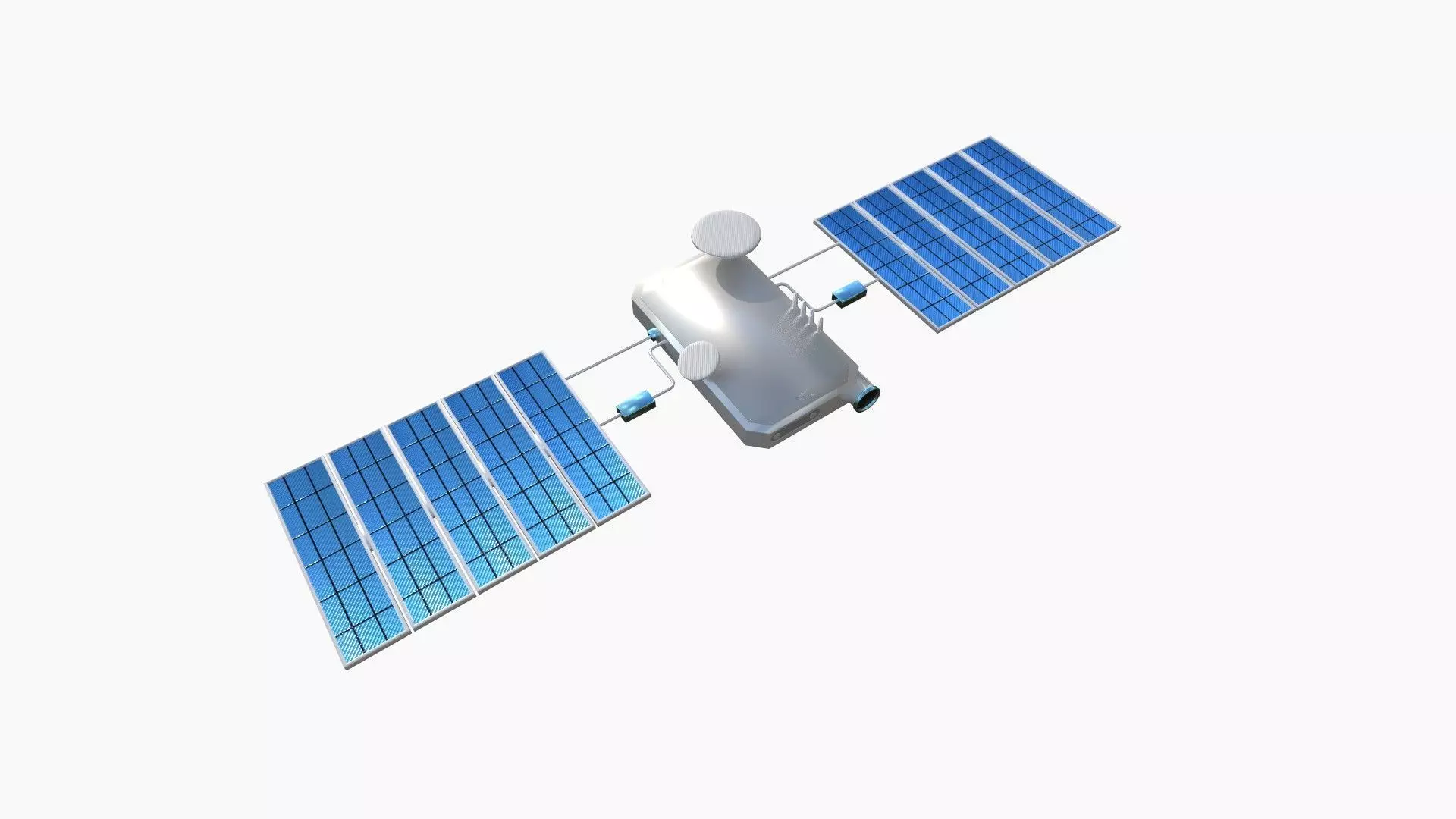 Satellite I03 White Blue - SciFi Space Design Low-poly 3D model_0