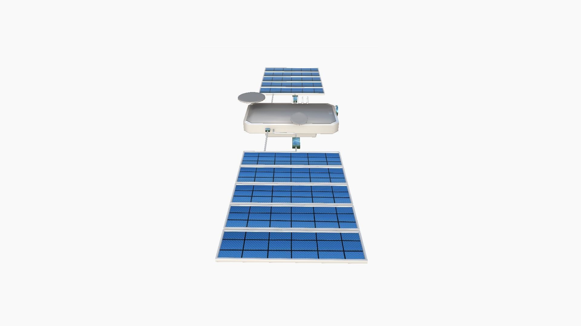 Satellite I03 White Blue - SciFi Space Design Low-poly 3D model_2