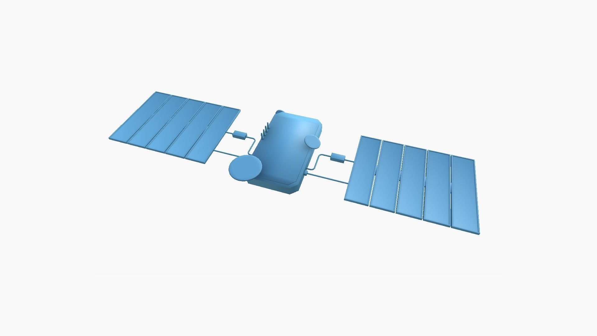Satellite I03 White Blue - SciFi Space Design Low-poly 3D model_11