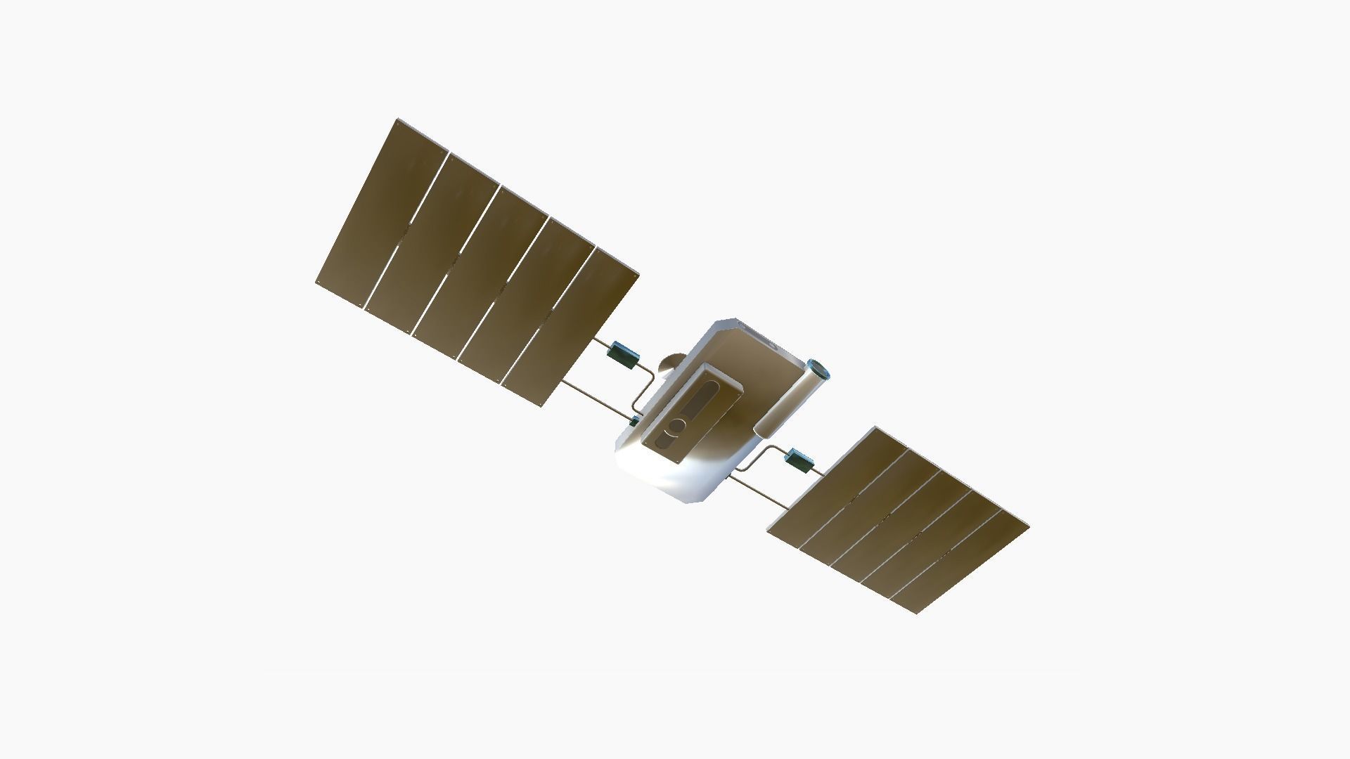 Satellite I03 White Blue - SciFi Space Design Low-poly 3D model_4
