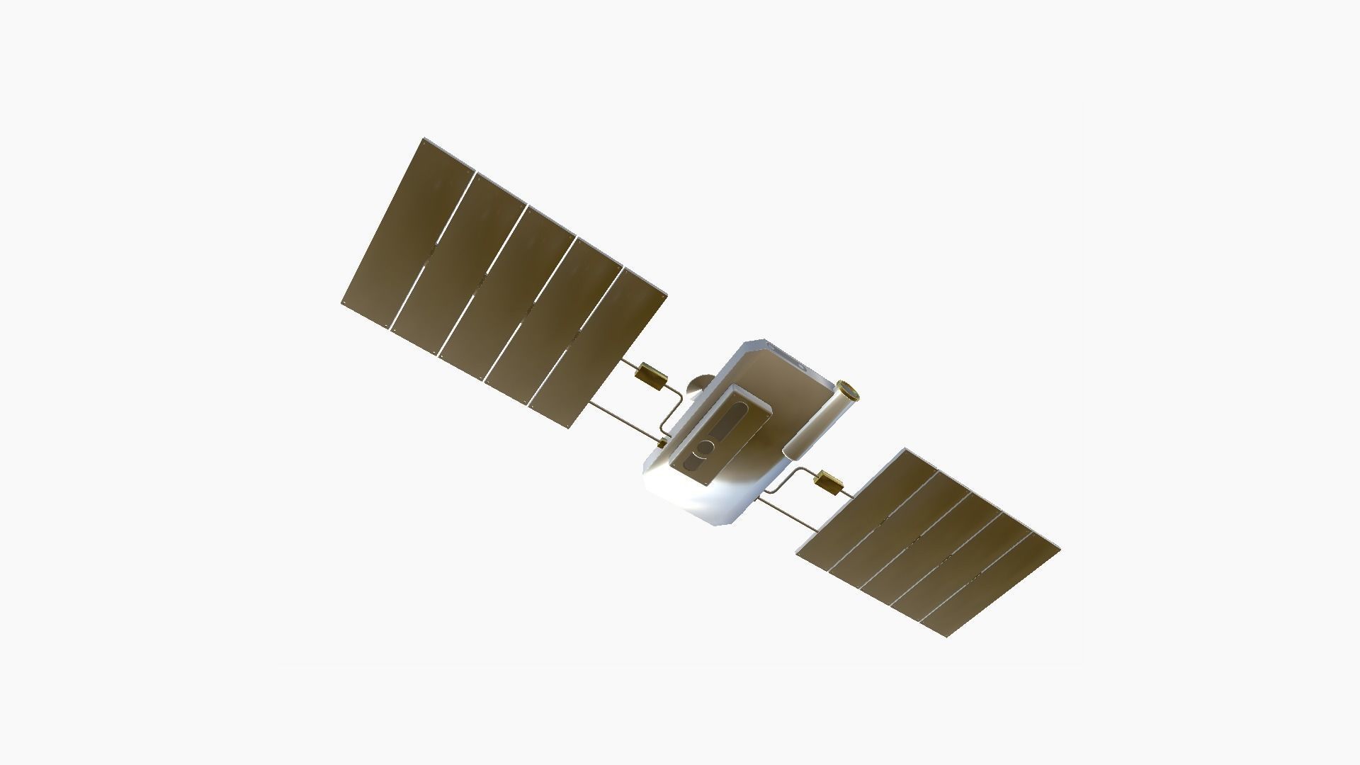 Satellite I02 White Gold - SciFi Space Design Low-poly 3D model_4