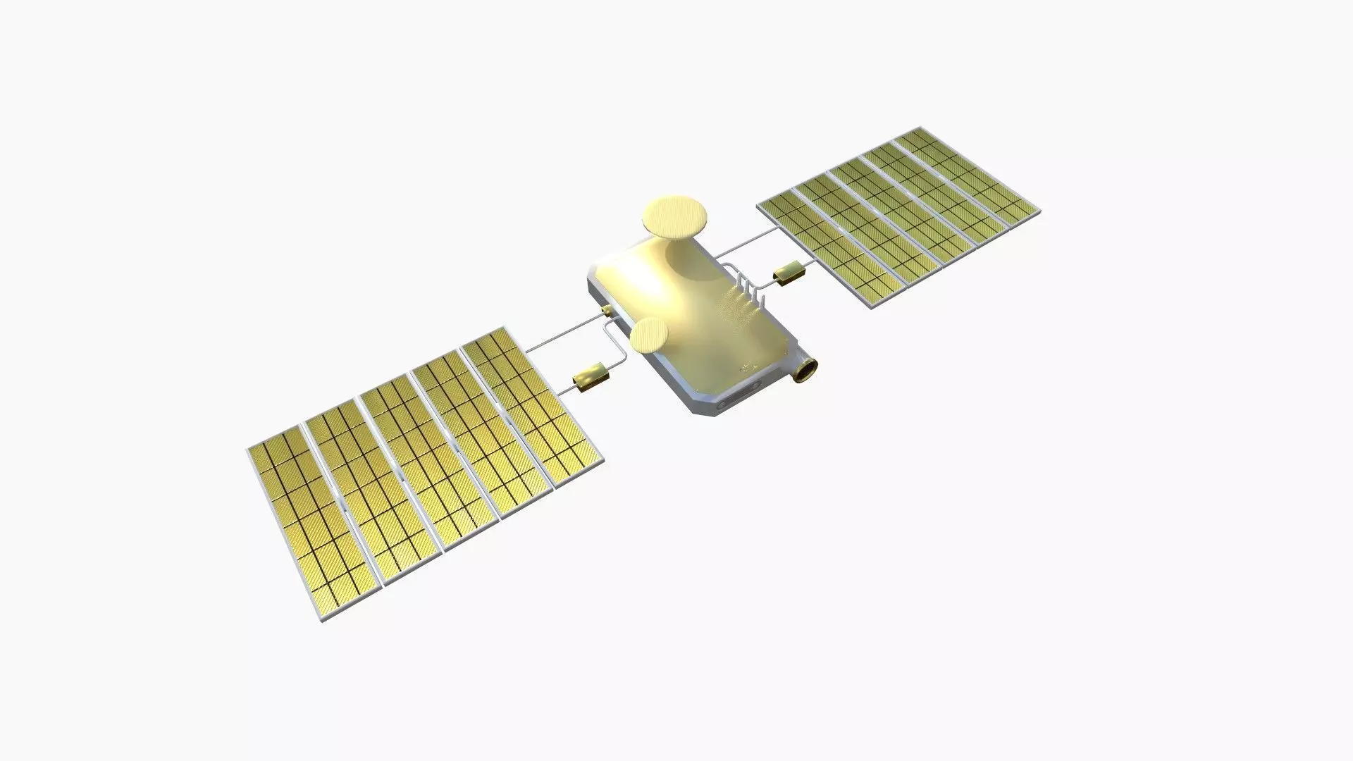 Satellite I02 White Gold - SciFi Space Design Low-poly 3D model_0