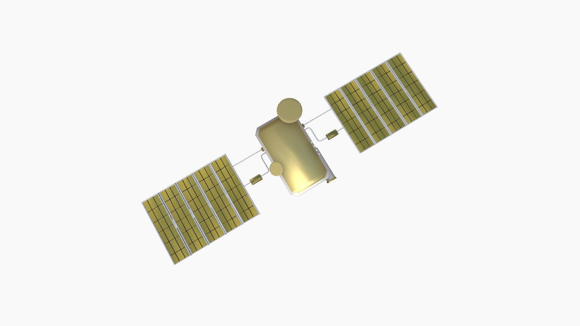 Satellite I02 White Gold - SciFi Space Design Low-poly 3D model_1