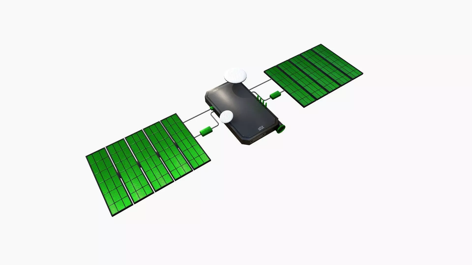 Satellite I01 Steel Green - SciFi Space Design Low-poly 3D model_0