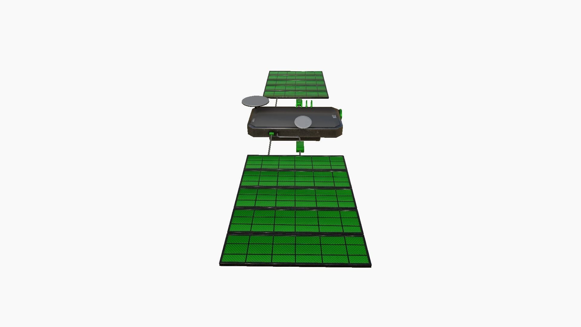 Satellite I01 Steel Green - SciFi Space Design Low-poly 3D model_2