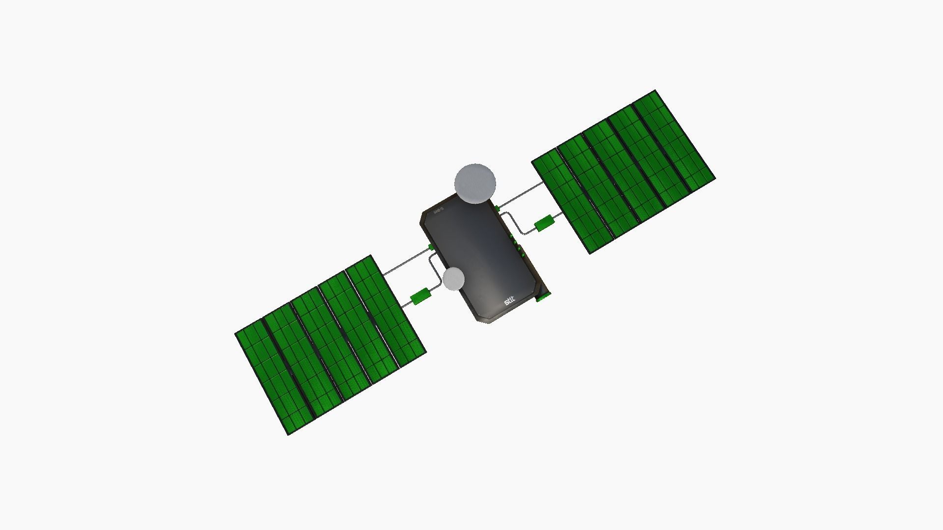 Satellite I01 Steel Green - SciFi Space Design Low-poly 3D model_1