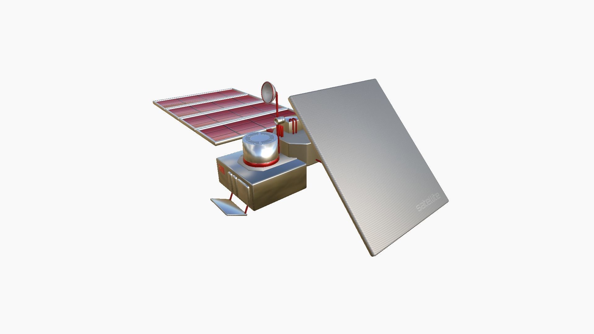 Satellite J10 China - SciFi Space Design Low-poly 3D model_2