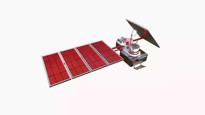 Satellite J10 China - SciFi Space Design Low-poly 3D model