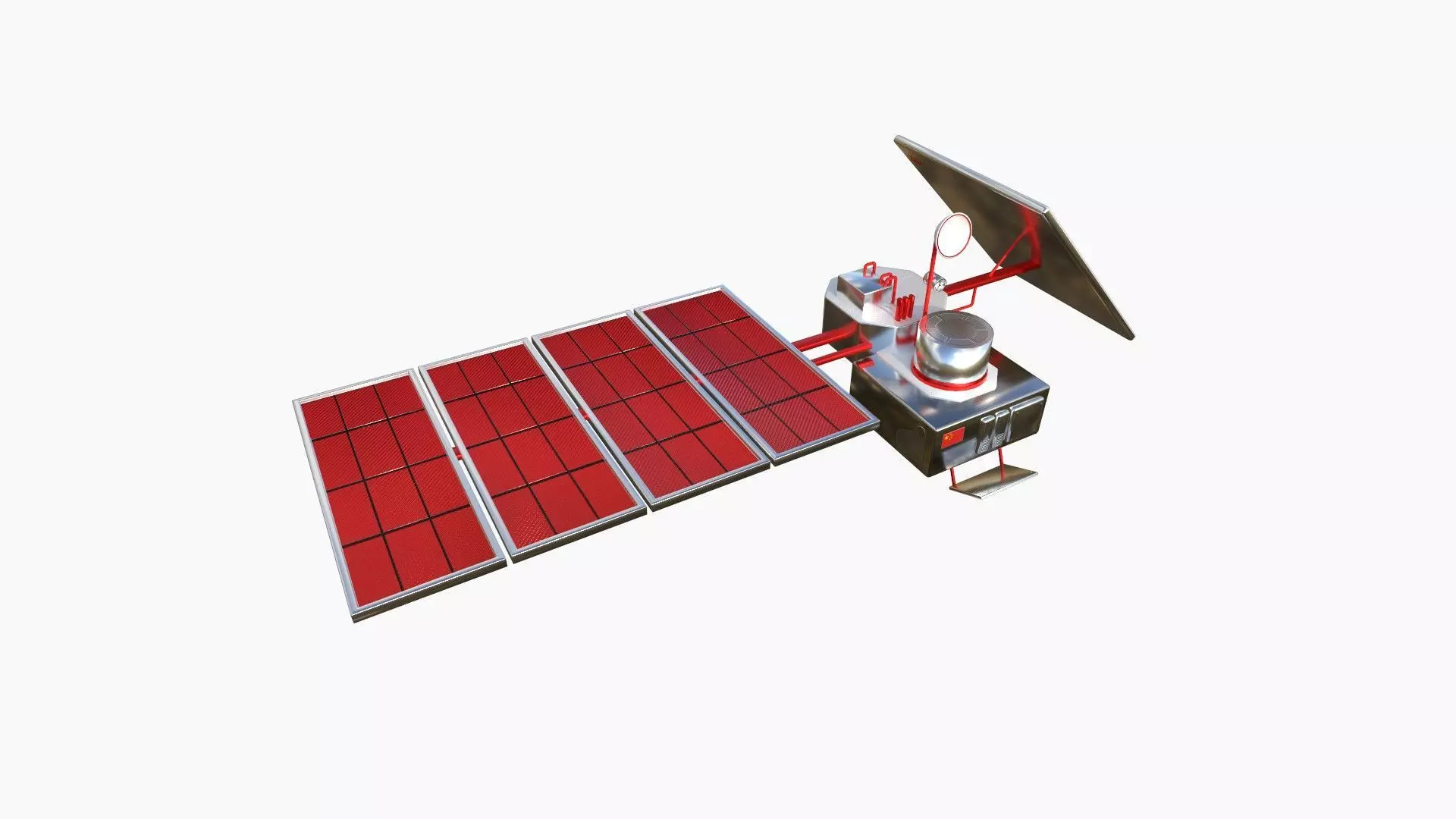 Satellite J10 China - SciFi Space Design Low-poly 3D model_0