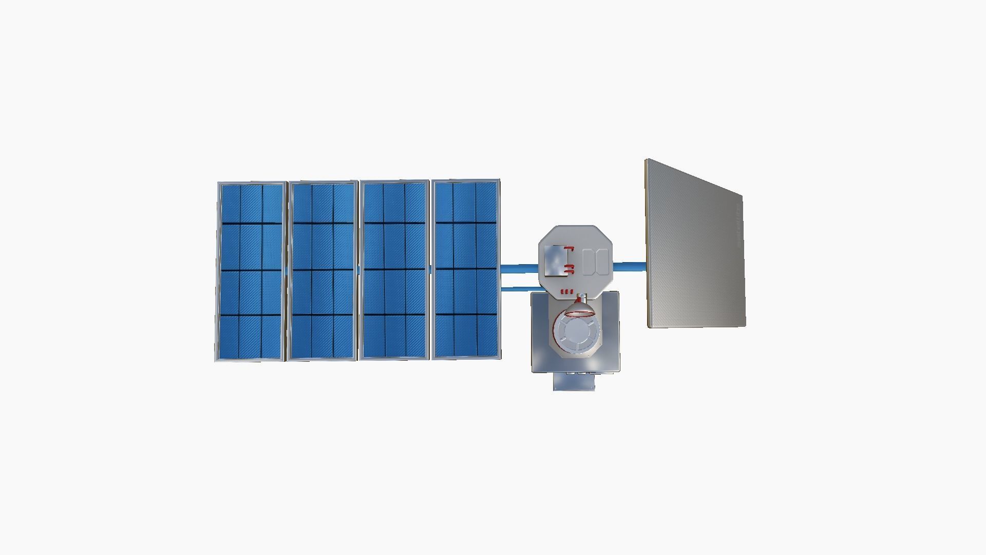 Satellite J09 USA - SciFi Space Design Low-poly 3D model_1