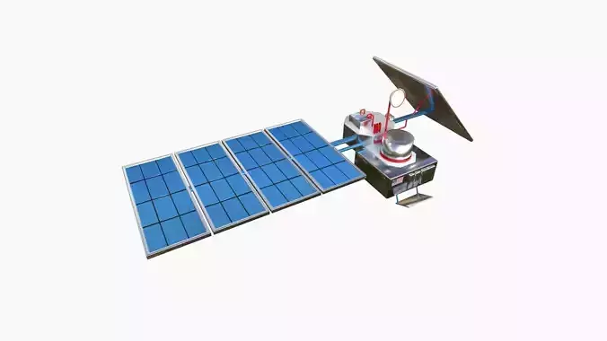 Satellite J09 USA - SciFi Space Design Low-poly 3D model