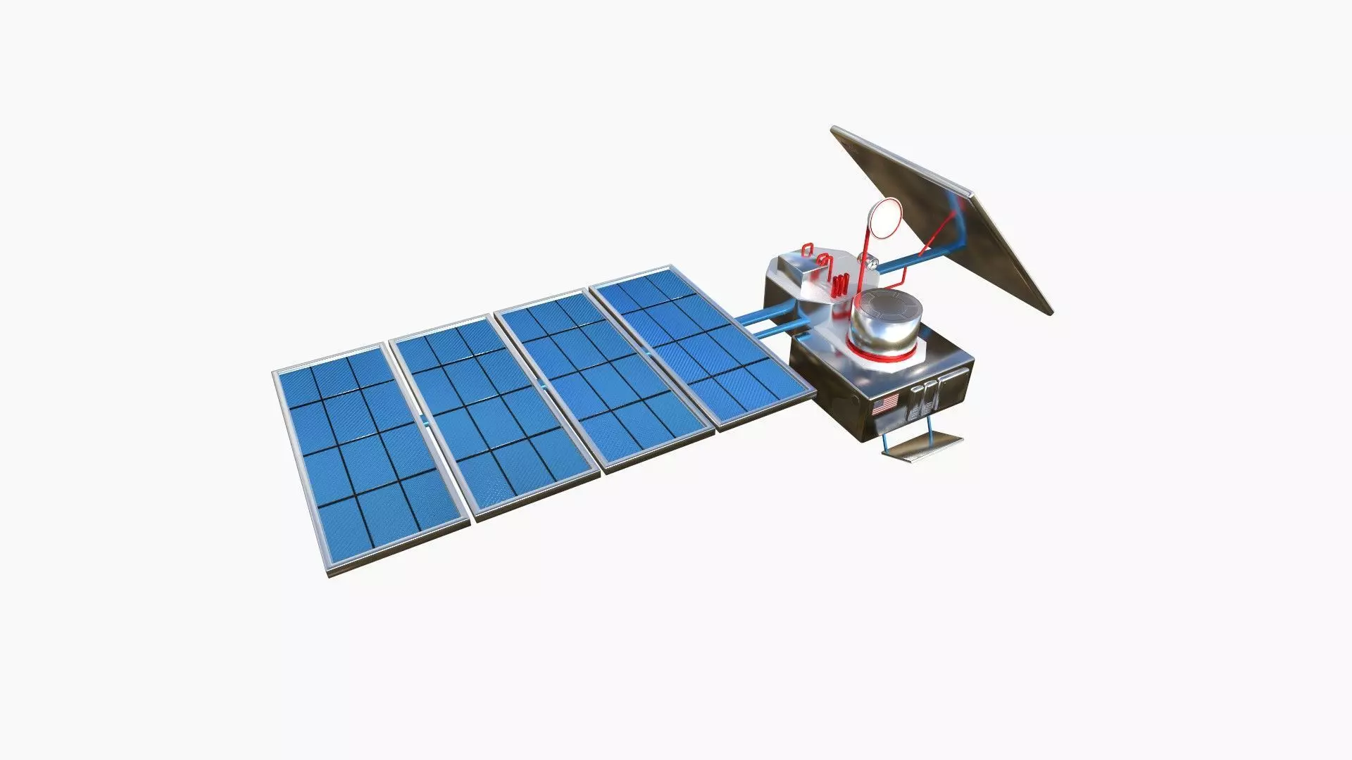 Satellite J09 USA - SciFi Space Design Low-poly 3D model_0