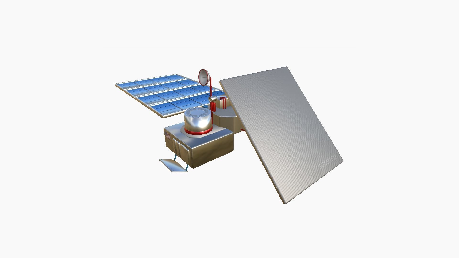 Satellite J09 USA - SciFi Space Design Low-poly 3D model_2