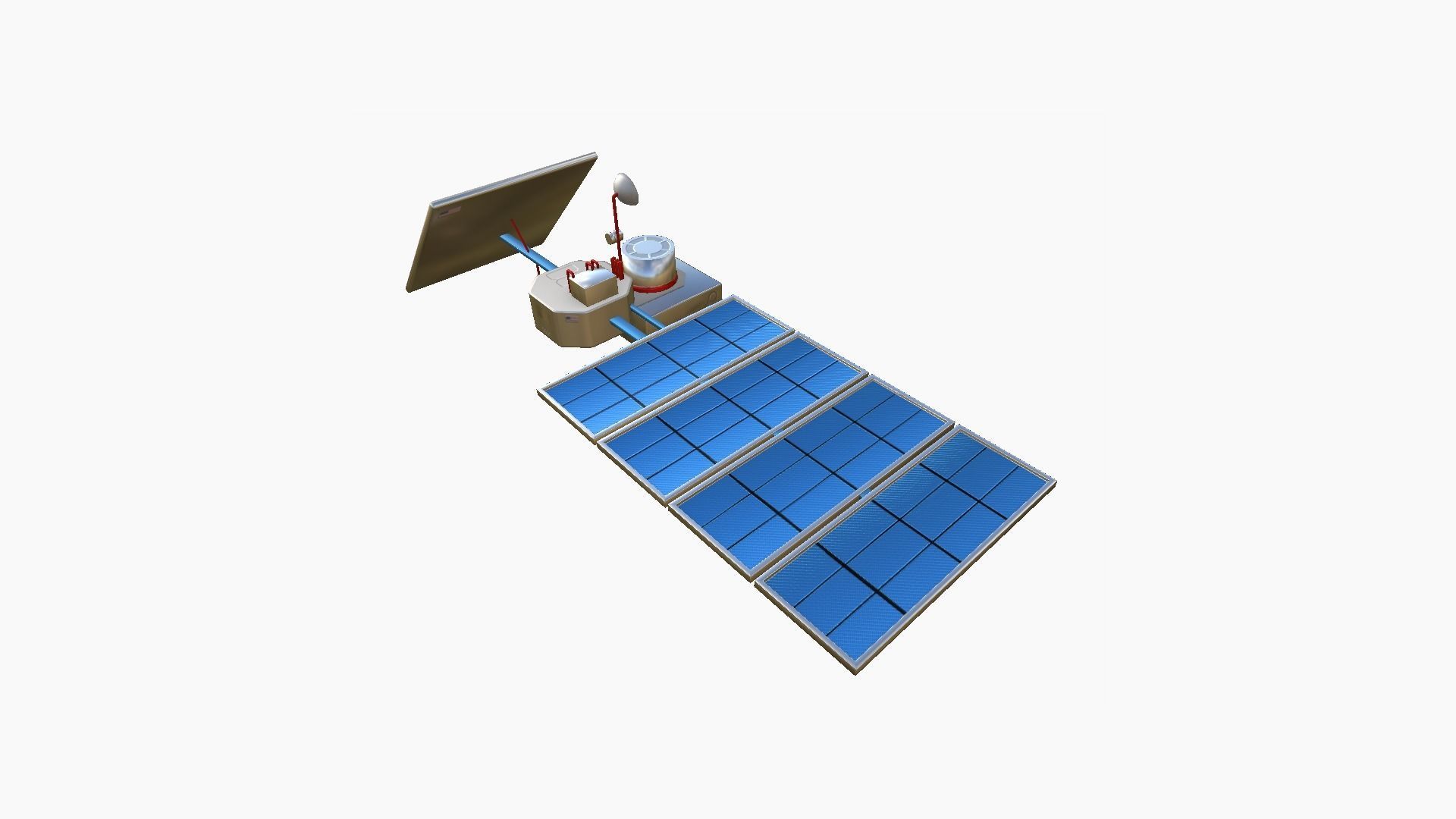 Satellite J09 USA - SciFi Space Design Low-poly 3D model_3