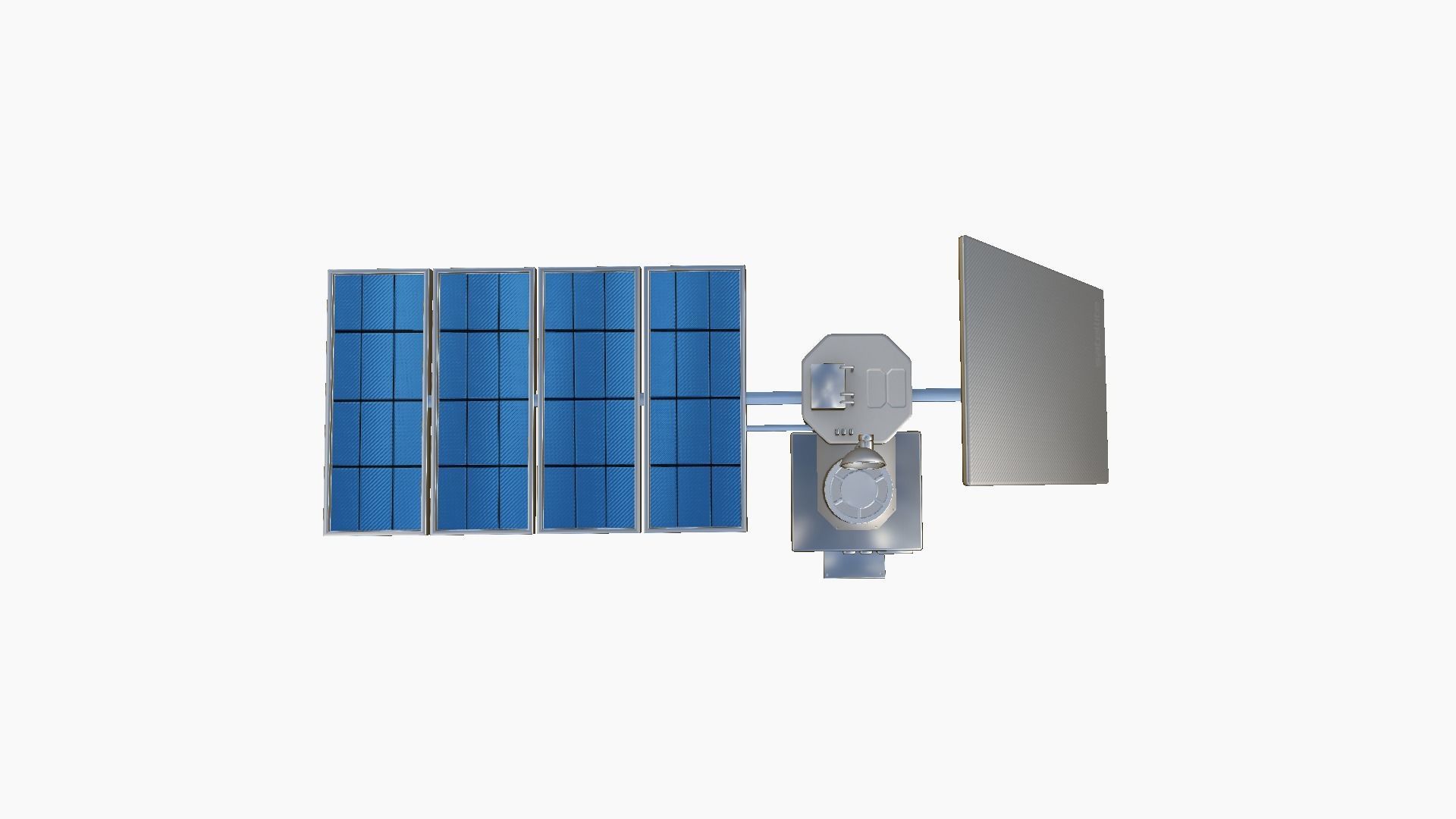 Satellite J08 Aluminum - SciFi Space Design Low-poly 3D model_1