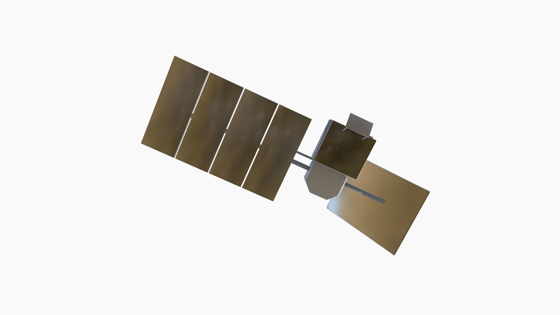 Satellite J08 Aluminum - SciFi Space Design Low-poly 3D model_4