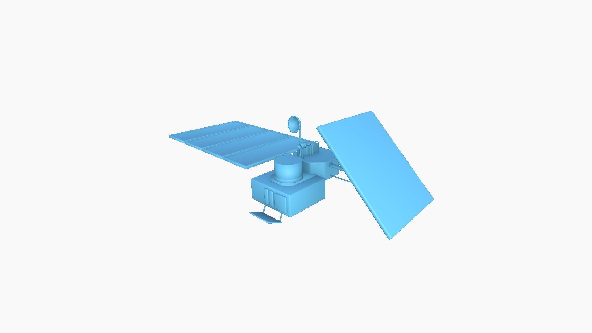 Satellite J07 Dirty Blue - SciFi Space Design Low-poly 3D model_10