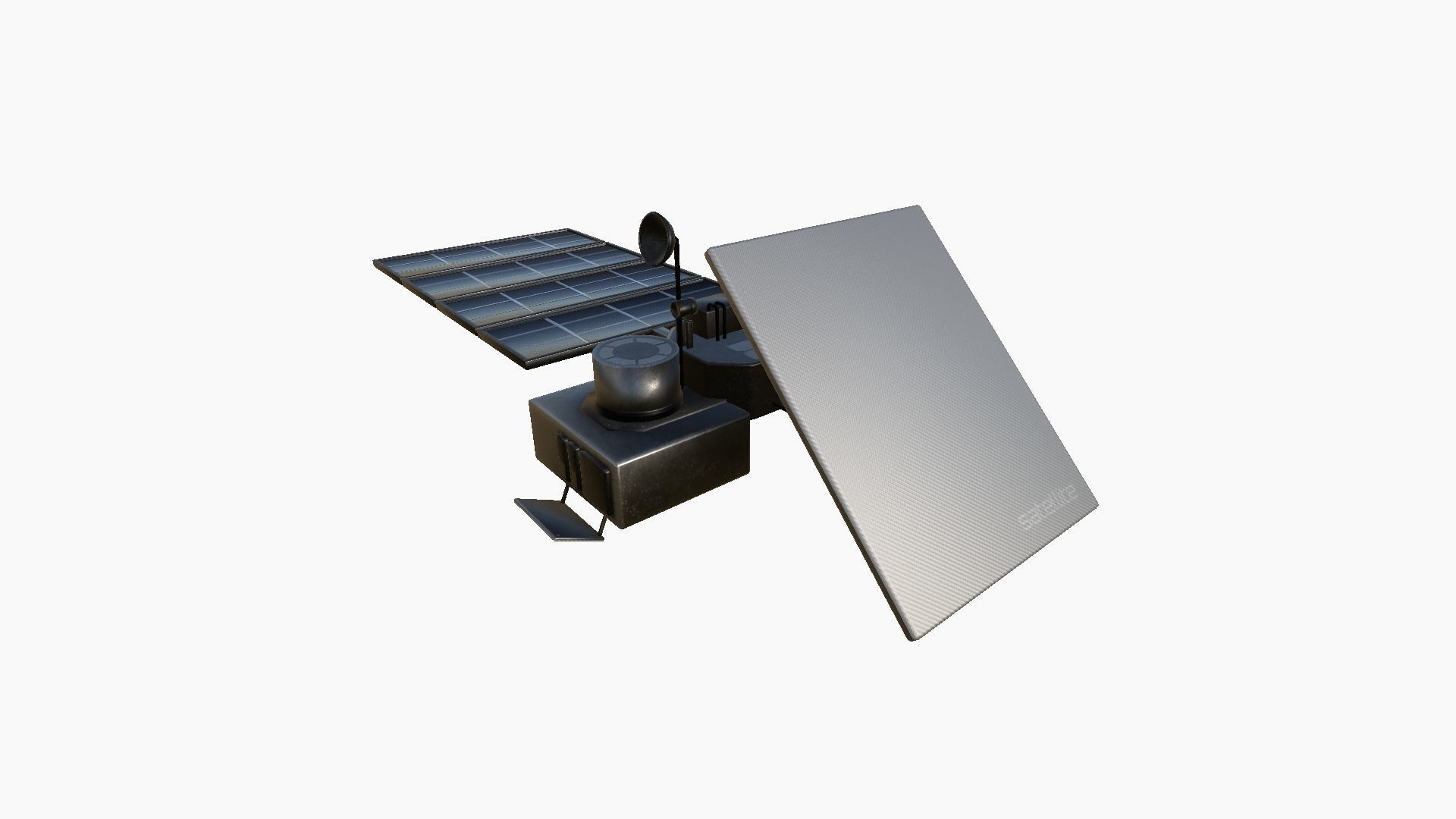 Satellite J06 Steel Black - SciFi Space Design Low-poly 3D model_2