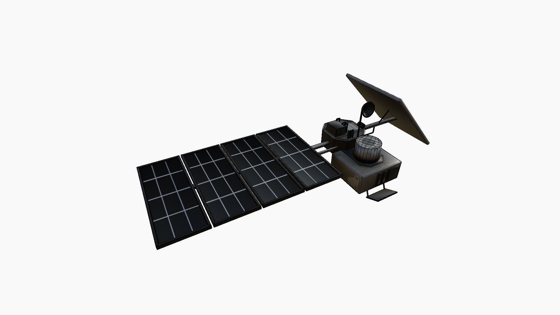 Satellite J06 Steel Black - SciFi Space Design Low-poly 3D model_6