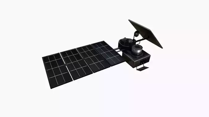 Satellite J06 Steel Black - SciFi Space Design Low-poly 3D model