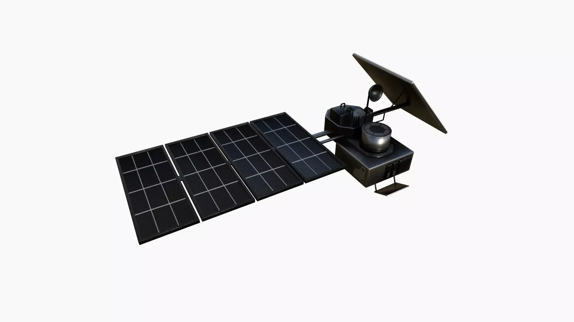Satellite J06 Steel Black - SciFi Space Design Low-poly 3D model_0