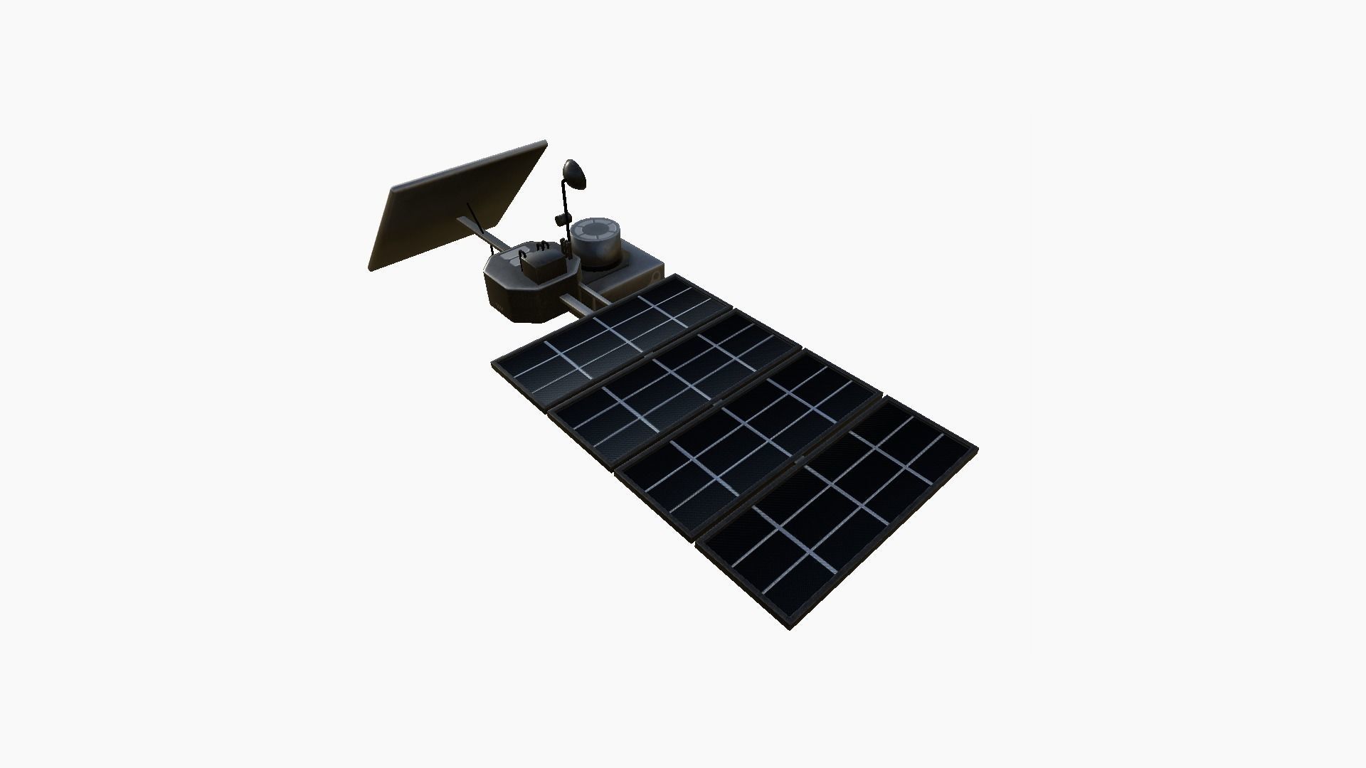 Satellite J06 Steel Black - SciFi Space Design Low-poly 3D model_3