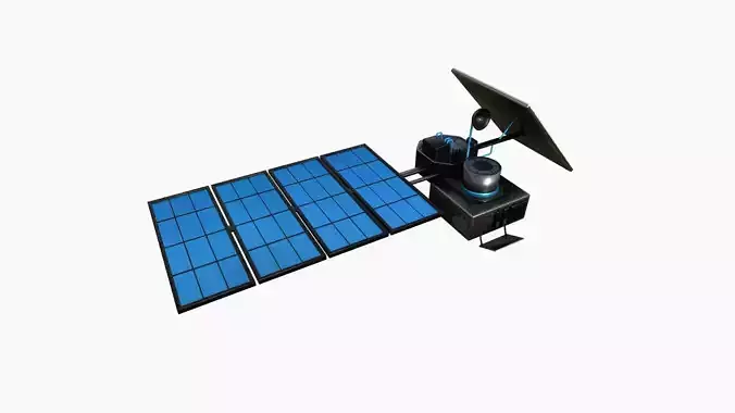 Satellite J05 Steel Blue - SciFi Space Design Low-poly 3D model