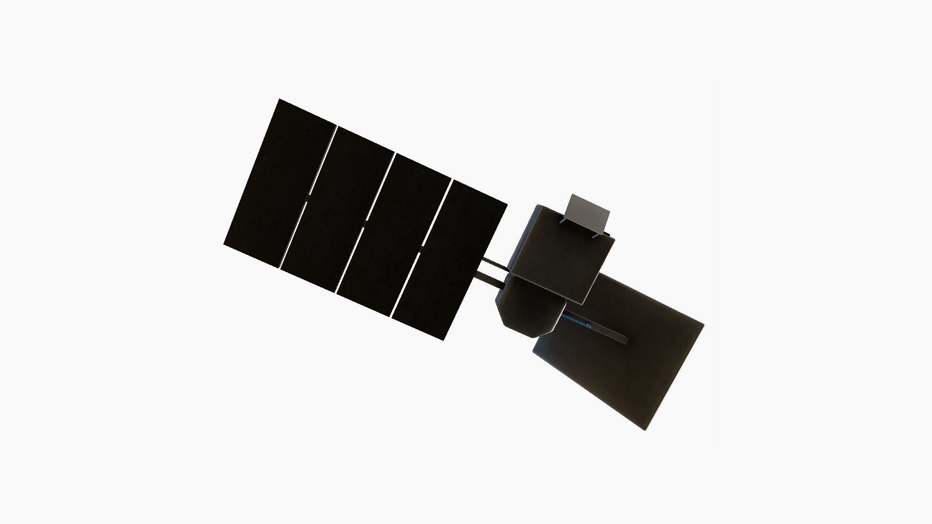 Satellite J05 Steel Blue - SciFi Space Design Low-poly 3D model_4