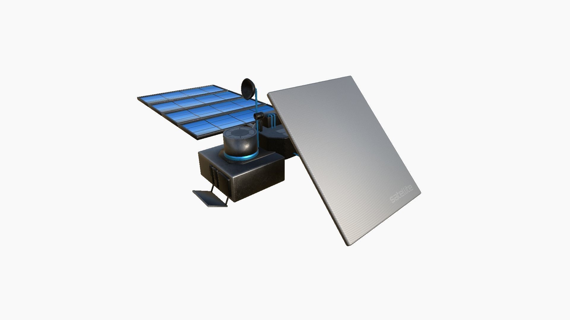Satellite J05 Steel Blue - SciFi Space Design Low-poly 3D model_2