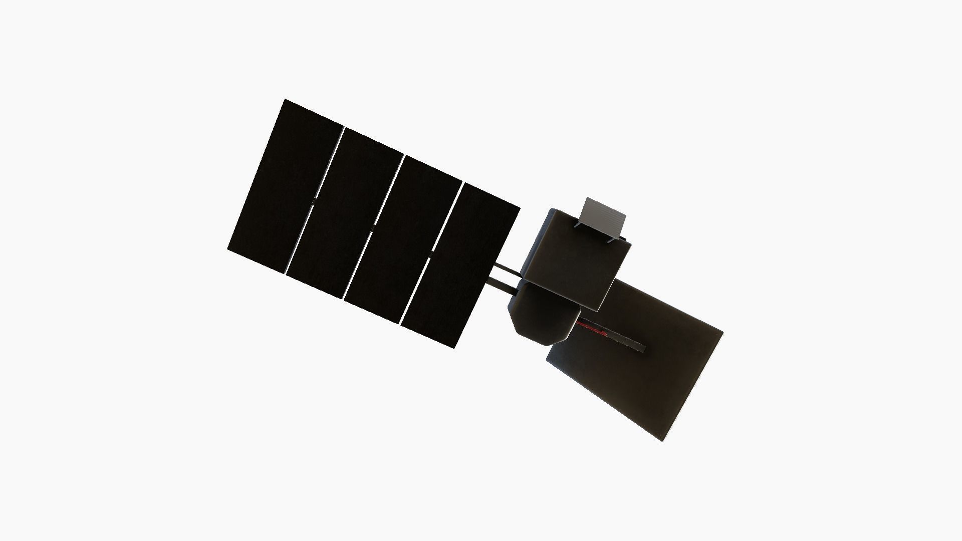 Satellite J04 Steel Red - SciFi Space Design Low-poly 3D model_4