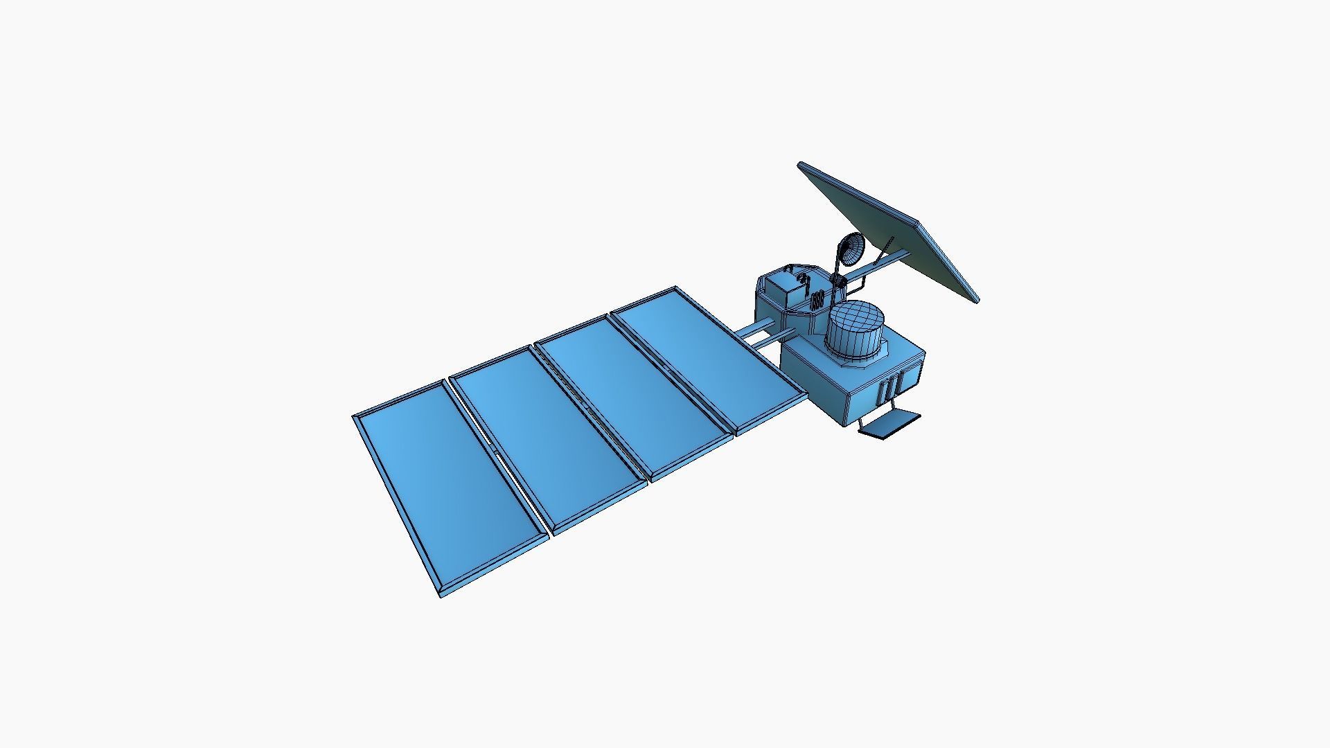 Satellite J04 Steel Red - SciFi Space Design Low-poly 3D model_14