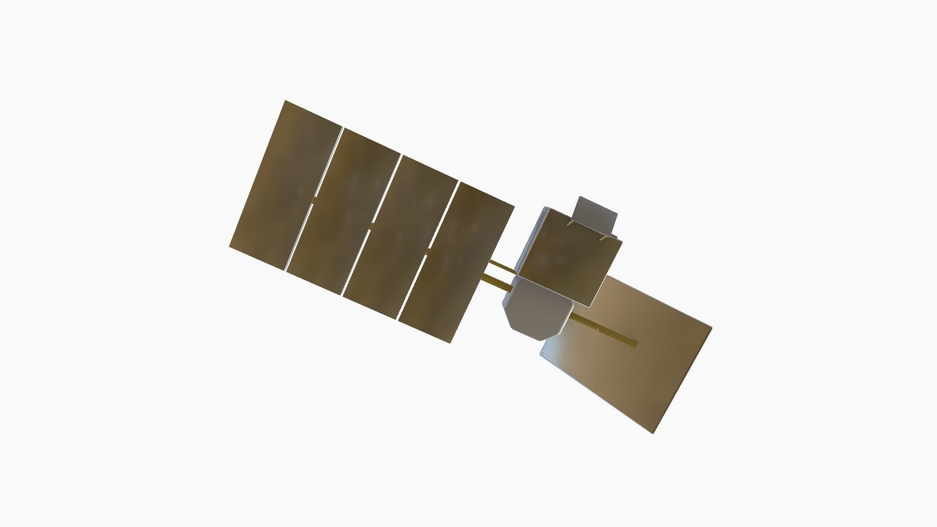 Satellite J02 White Gold - SciFi Space Design Low-poly 3D model_4