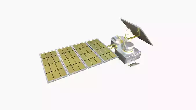 Satellite J02 White Gold - SciFi Space Design Low-poly 3D model