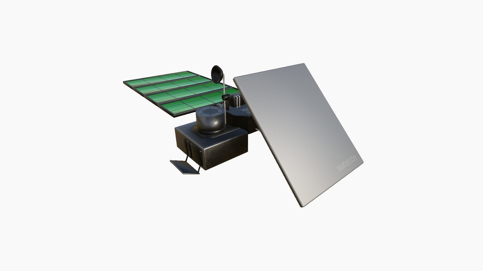 Satellite J01 Steel Green - SciFi Space Design Low-poly 3D model_2