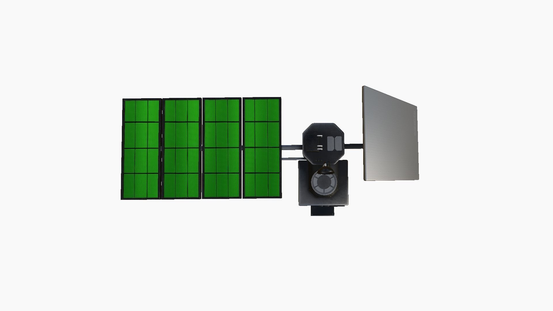 Satellite J01 Steel Green - SciFi Space Design Low-poly 3D model_1