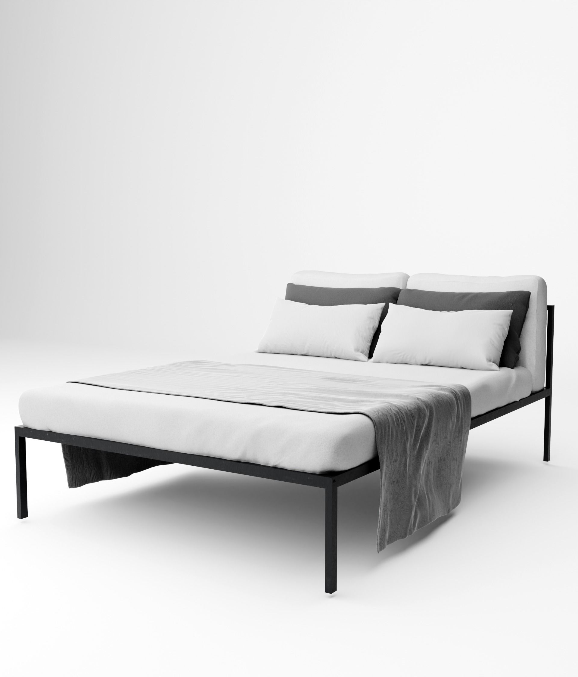 Modern bed 3D model_5