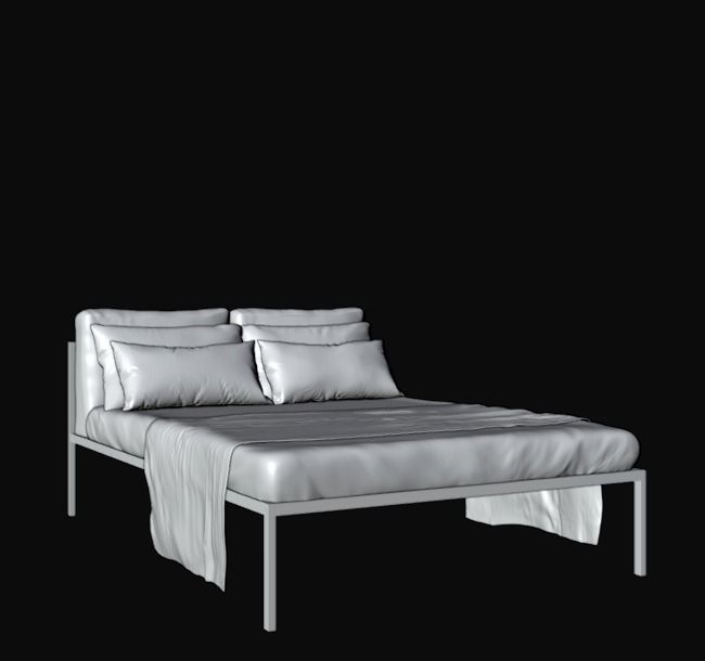 Modern bed 3D model_11